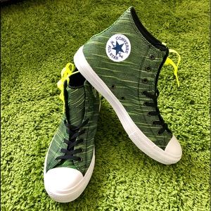 Converse Green and Black High-Top Sneakers